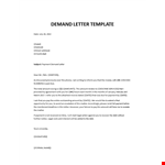 Demand Letter Template example document template