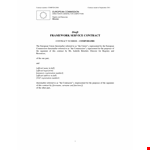 Framework Service Contract Template example document template