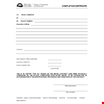 Certificate Of Completion Template Form example document template