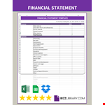 Financial statement template example document template