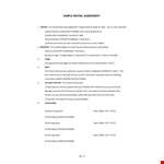Simple Rental Agreement example document template