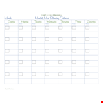 Monthly Meal Calendar Template example document template