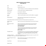 Example Church Board Meeting Minutes | Sample for Adventist Church | Voted Decisions example document template