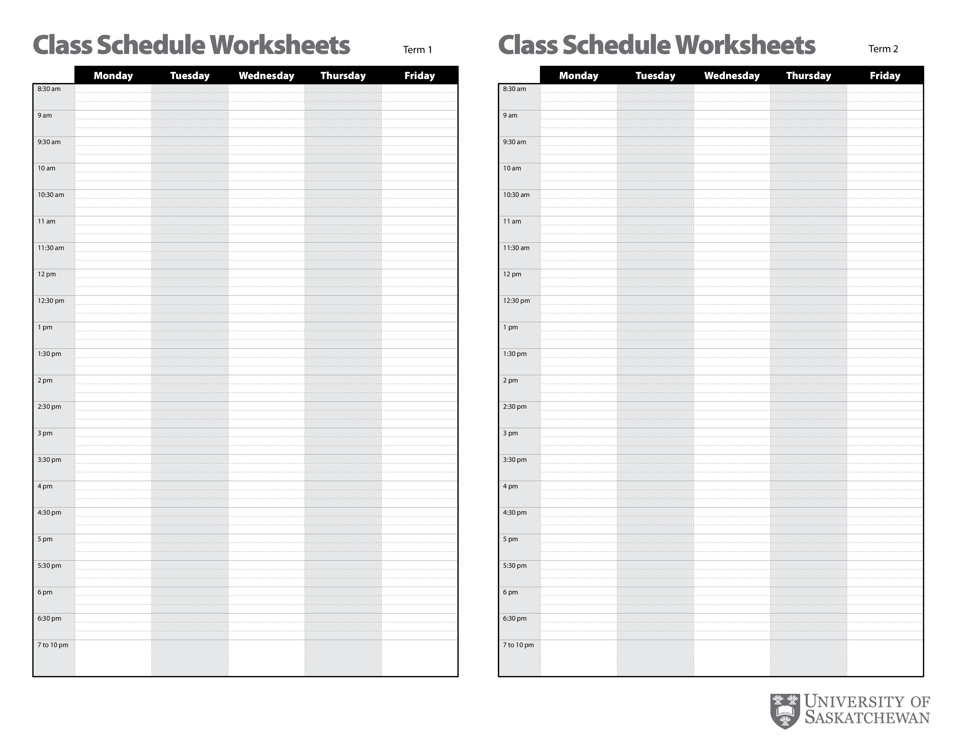 Class Schedule Worksheets Template an-image-of-a-blank-form-for-a-class-schedule