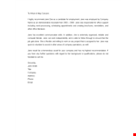 Recommendation Letter For Previous Employee example document template