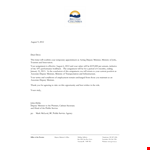 Temporary Appointment Letter example document template