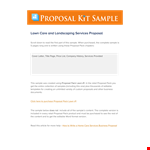 Lawn Care Services Proposal for Landscaping example document template