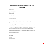 Apology letter for delay in delivery example document template