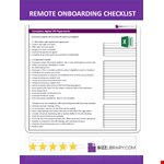 Remote Onboarding Checklist example document template