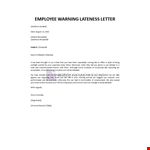 Employee Lateness Warning Letter Template example document template