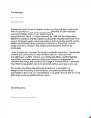 Two Weeks Notice Leave Letter