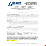 Commercial Property Rental Application example document template 