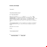Donation Acknowledgement Letter Tax Deductible example document template 