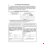 Professional Letter of Transmittal Template - Easy to Customize example document template 