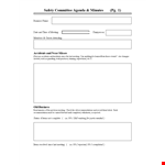 Safety Committee Meeting Agenda | Safety, Committee Minutes, Records example document template