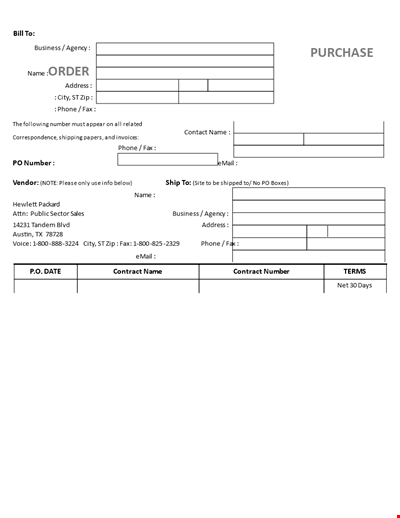 Purchase Order Template - Create Professional Purchase Orders Instantly