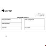 Driver Run Sheet Template example document template