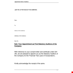 Format For Appointment Letter Of An Auditor example document template