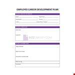 Employee Career Development Plan example document template 