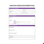 Employee Career Development Plan example document template