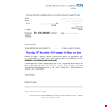 Patient appointment Letter simple example document template 