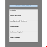 Training Manual Template - Sample, Testing, Adverse Operational Results example document template