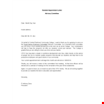 Sample Letter For Appointment To An Advisory Committee example document template
