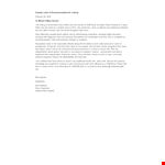 Letter Of Recommendation For Nurse Employment example document template