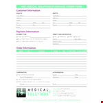 Medical Purchase Order Form - Order Information, Phone example document template