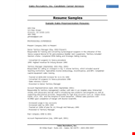 Responsible Sales Representative Present in Anytown | Sample Resume example document template