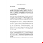 Analytical Essay Template example document template 