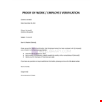 Employee Verification Letter template example document template