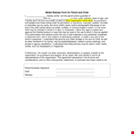 Create a Media Release Form | Free Template for Minors, Parents & Organizations example document template 