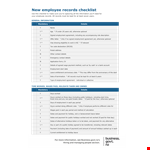 Complete New Employee Records Checklist: Payment, Holidays, Worked example document template