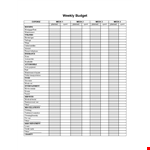 Printable Weekly Budget Template example document template