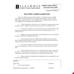 Sample Landlord Complaint Letter - Addressing Problems with Your Landlord in Illinois example document template