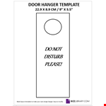 Do Not Disturb Door Hanger Template example document template
