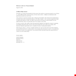 Personal Assistant Reference Letter Template example document template