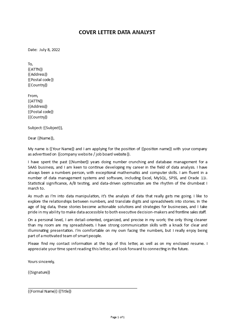 cover letter for data analyst Main Image cover letter for data analyst