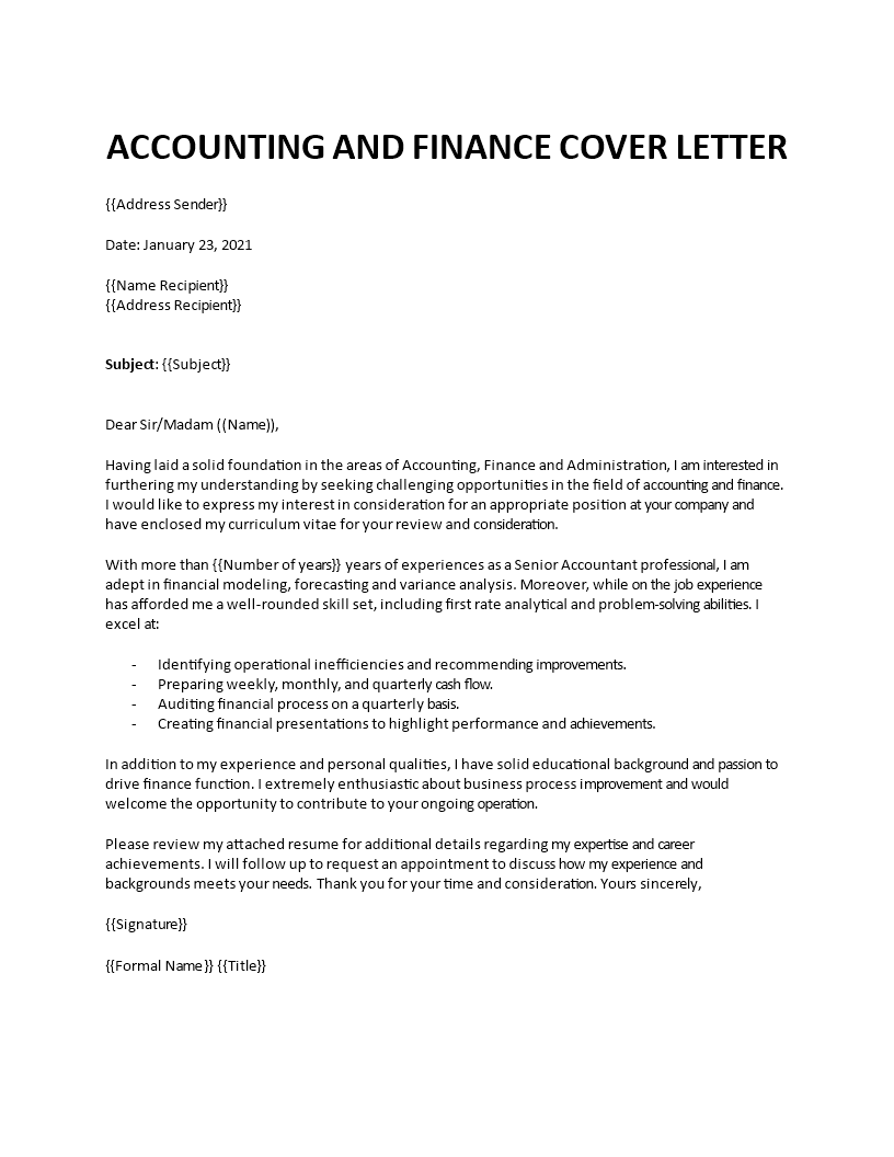 application letter to ministry of finance