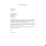 Simple Job Offer Acceptance Letter example document template 