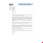 Chef Job Application Letter - Download PDF Template | Cover Letter for Chef Position | Dayjob example document template