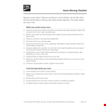 House Moving Checklist Template example document template