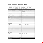 Manage your Attendance Budget and Maximize Revenue with our Conference Attendance Budget Template example document template