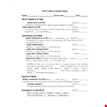 Menu Order For Party example document template 