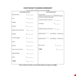 Event Budget Planning Report - Student | Amount, Activity & Anticipated Costs example document template