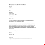 Email Cover Letter for Recent Graduate Program | Toronto Maternal Newborn example document template