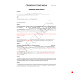 Warehouse Rental Contract example document template