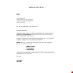 Letter of Intent for Participation - Streamline Your Process with Clear Intent example document template 