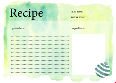 Generic Recipe Card Template
